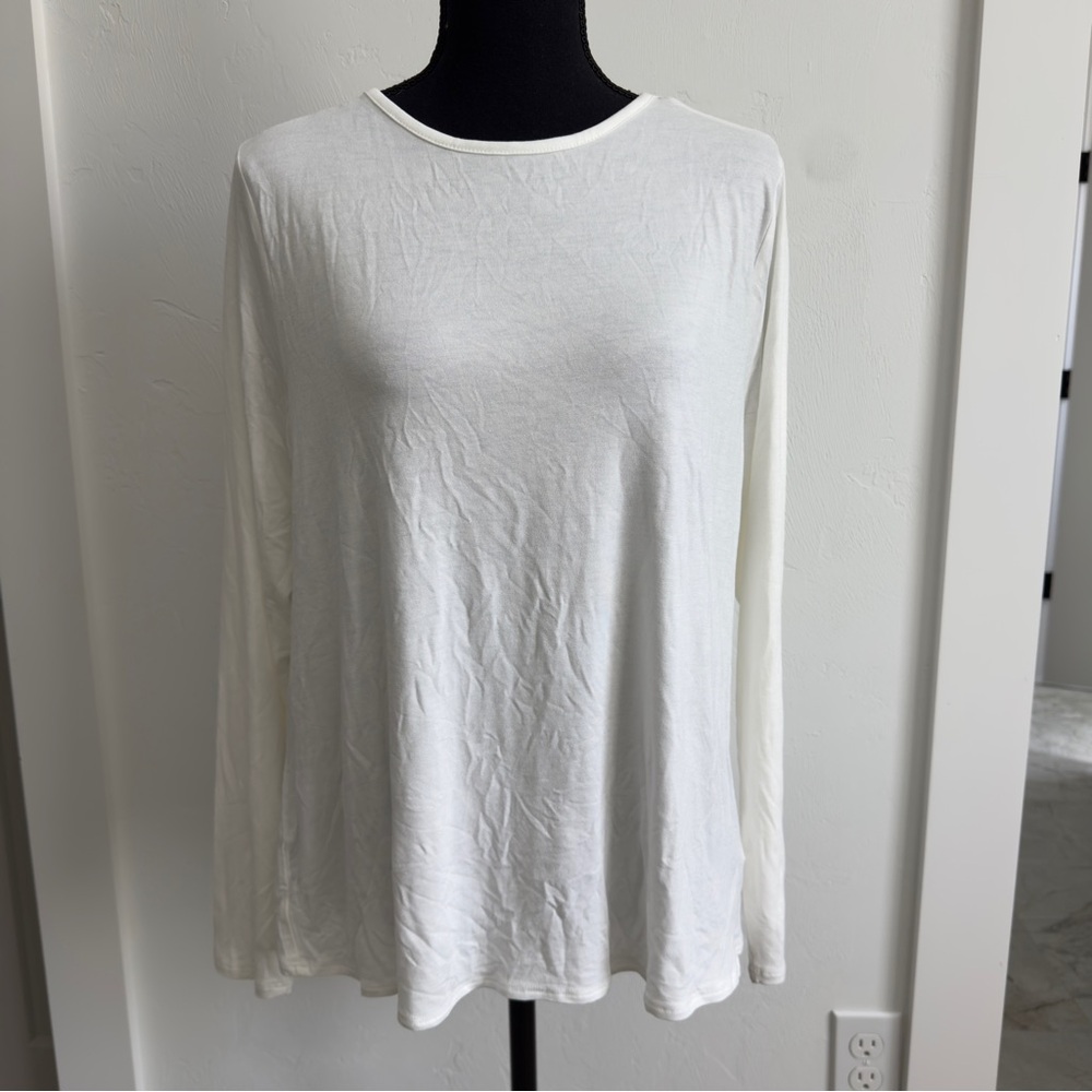 Old Navy Luxe NWT White Long Sleeve T Shirt M - Picture 2 of 6